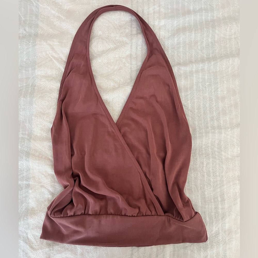 BDG Dust Mauve Halter Wrap Top